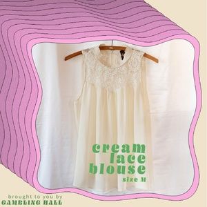 Creamy lace babydoll top